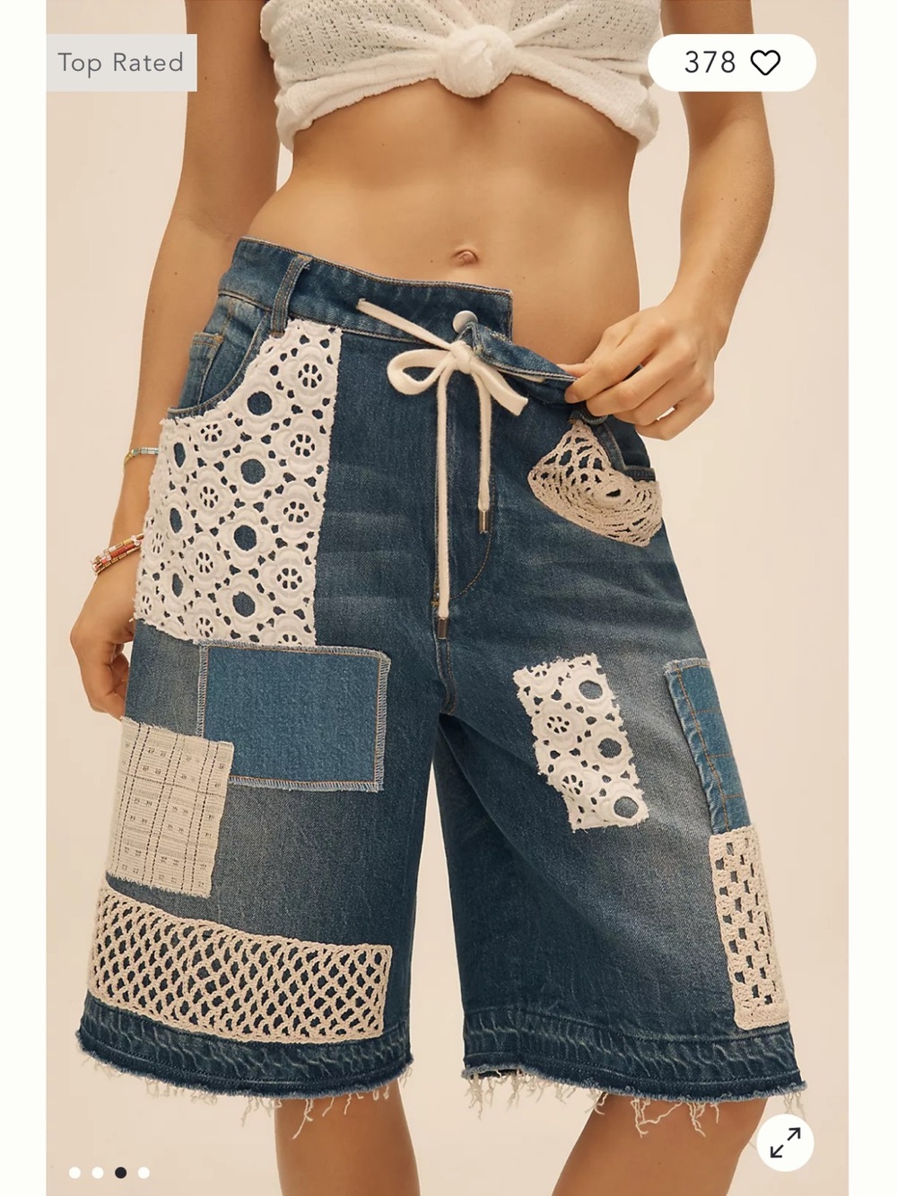Anthropologie Pilcro Crafted Classic Denim Bermuda Shorts
